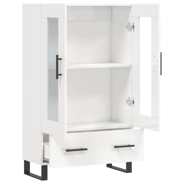 vidaXL skab 69,5x31x115 cm konstrueret træ hvid højglans