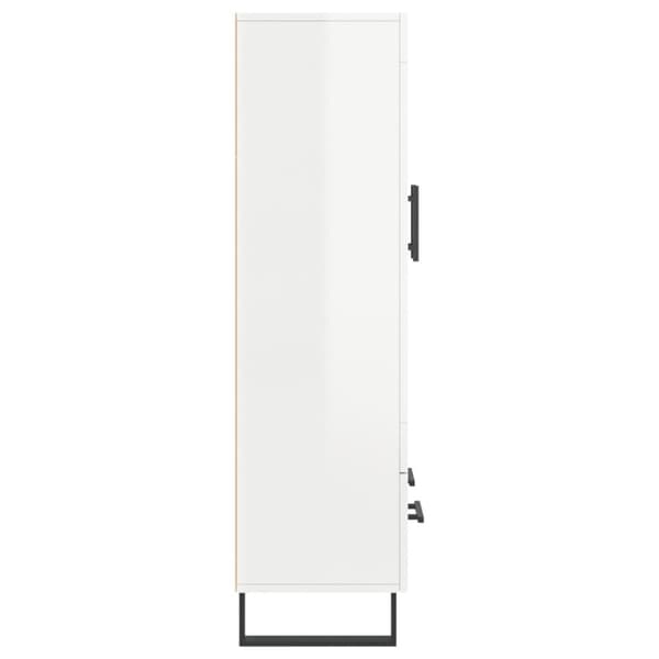 vidaXL skab 69,5x31x115 cm konstrueret træ hvid højglans