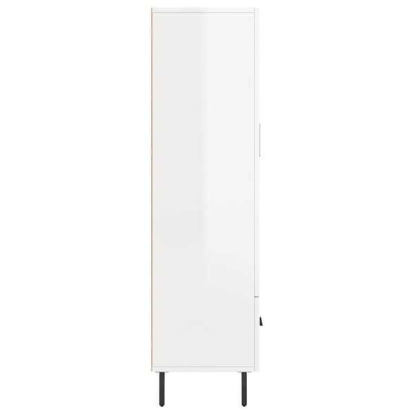 vidaXL Highboard høyglans hvit 69,5x31x115 cm konstruert tre