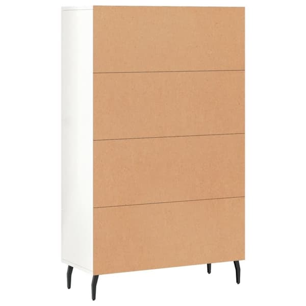 vidaXL Highboard høyglans hvit 69,5x31x115 cm konstruert tre