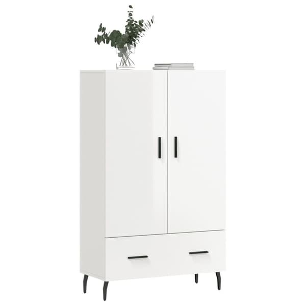 vidaXL Highboard høyglans hvit 69,5x31x115 cm konstruert tre