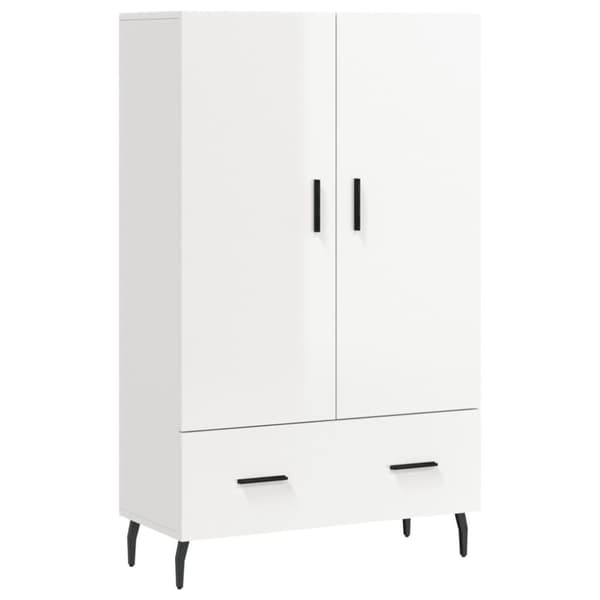 vidaXL Highboard høyglans hvit 69,5x31x115 cm konstruert tre
