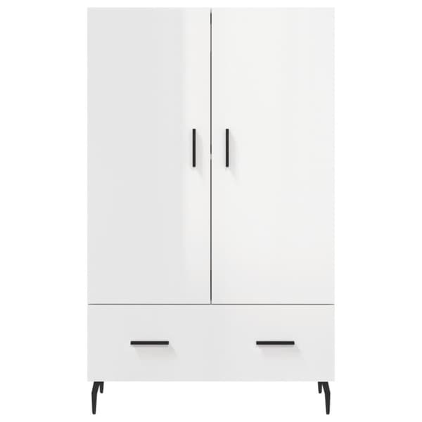 vidaXL skab 69,5x31x115 cm konstrueret træ hvid højglans