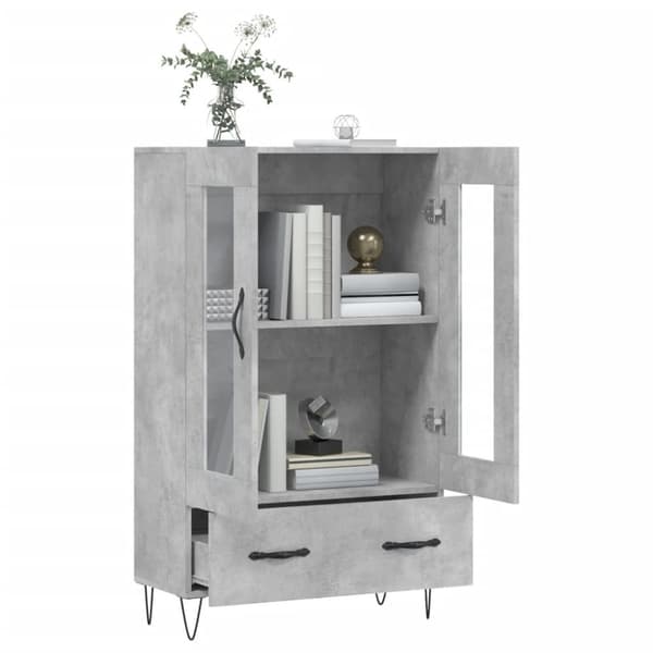 vidaXL Kaappi betoninharmaa 69,5x31x115 cm tekninen puu