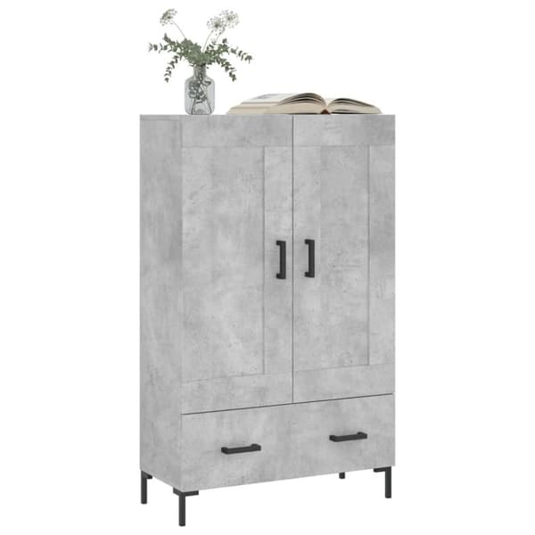 vidaXL Highboard betonggrå 69,5x31x115 cm konstruert tre