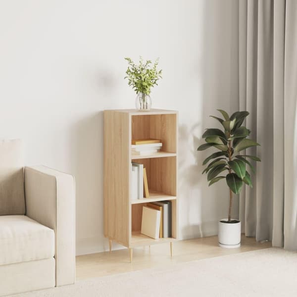 vidaXL Skjenk sonoma eik 34,5x32,5x90 cm konstruert tre