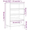 Miniatyrbilde 8 av 10: vidaXL Highboard svart 57x35x90 cm konstruert tre