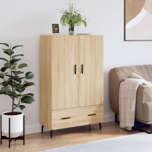 vidaXL Highboard sonoma eik 69,5x31x115 cm konstruert tre
