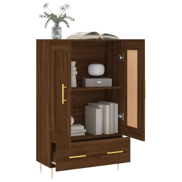 vidaXL Highboard brun eik 69,5x31x115 cm konstruert tre
