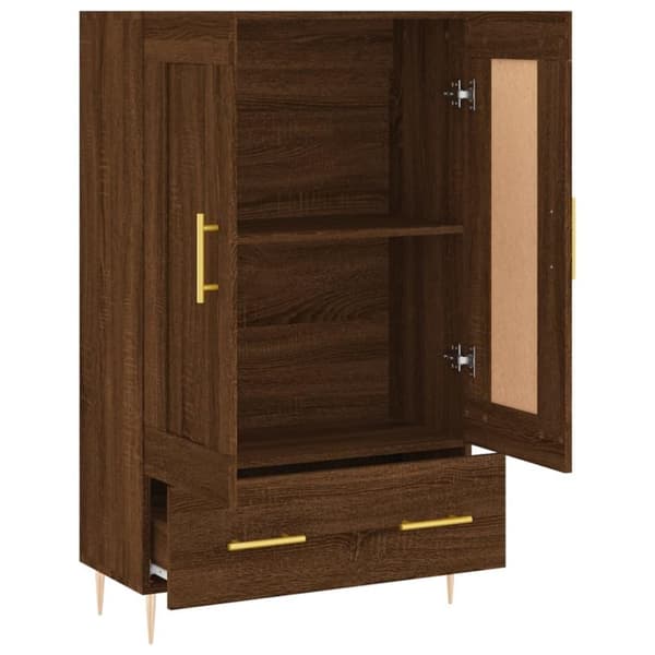 vidaXL Highboard brun eik 69,5x31x115 cm konstruert tre