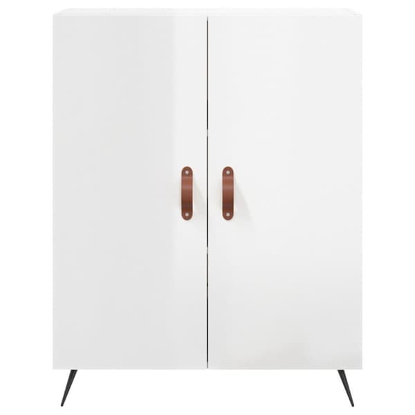 vidaXL skænk 69,5x34x90 cm konstrueret træ hvid højglans