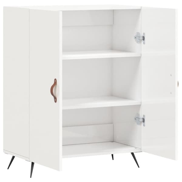 vidaXL skænk 69,5x34x90 cm konstrueret træ hvid højglans