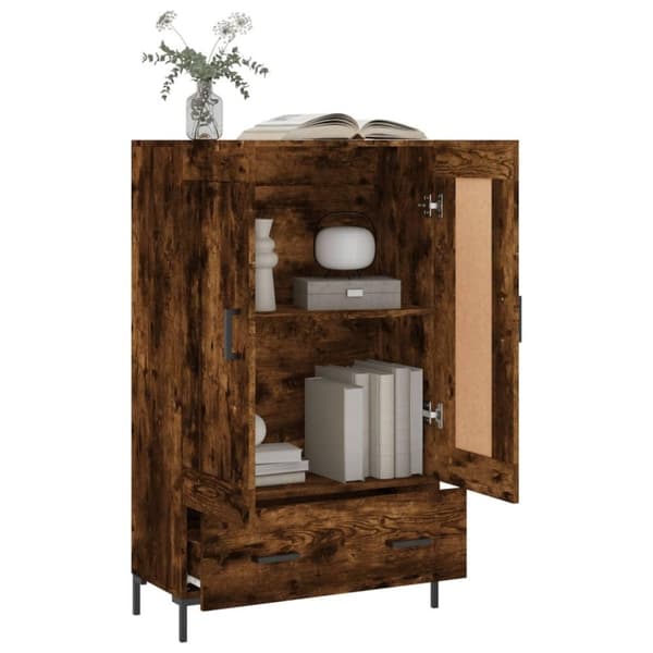vidaXL Highboard røkt eik 69,5x31x115 cm konstruert tre