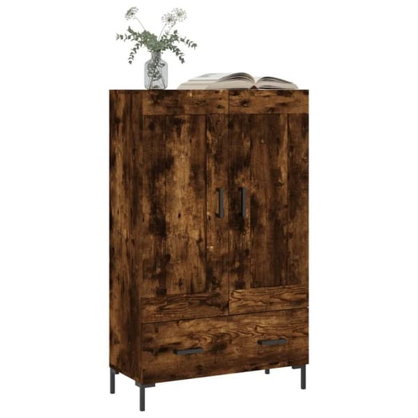 vidaXL Highboard røkt eik 69,5x31x115 cm konstruert tre