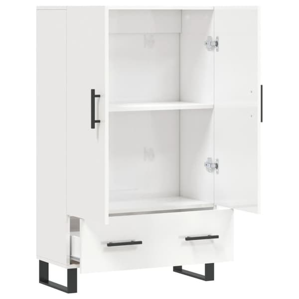 vidaXL skab 69,5x31x115 cm konstrueret træ hvid højglans