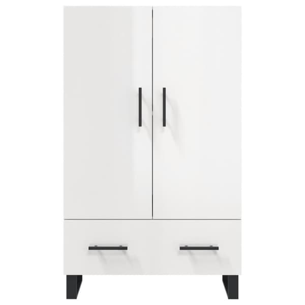 vidaXL skab 69,5x31x115 cm konstrueret træ hvid højglans