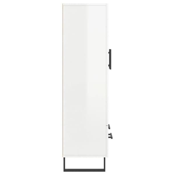 vidaXL skab 69,5x31x115 cm konstrueret træ hvid højglans