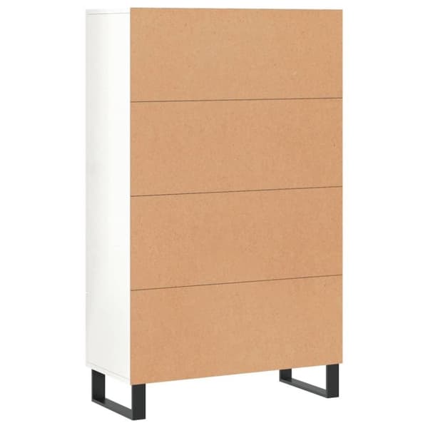 vidaXL skab 69,5x31x115 cm konstrueret træ hvid højglans