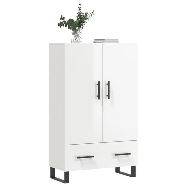 vidaXL skab 69,5x31x115 cm konstrueret træ hvid højglans