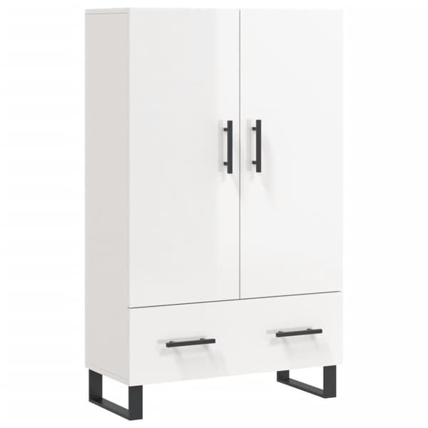vidaXL skab 69,5x31x115 cm konstrueret træ hvid højglans