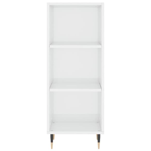 vidaXL skænk 34,5x32,5x90 cm konstrueret træ hvid højglans