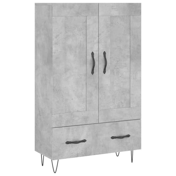 vidaXL Kaappi betoninharmaa 69,5x31x115 cm tekninen puu