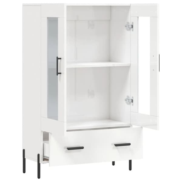 vidaXL skab 69,5x31x115 cm konstrueret træ hvid højglans