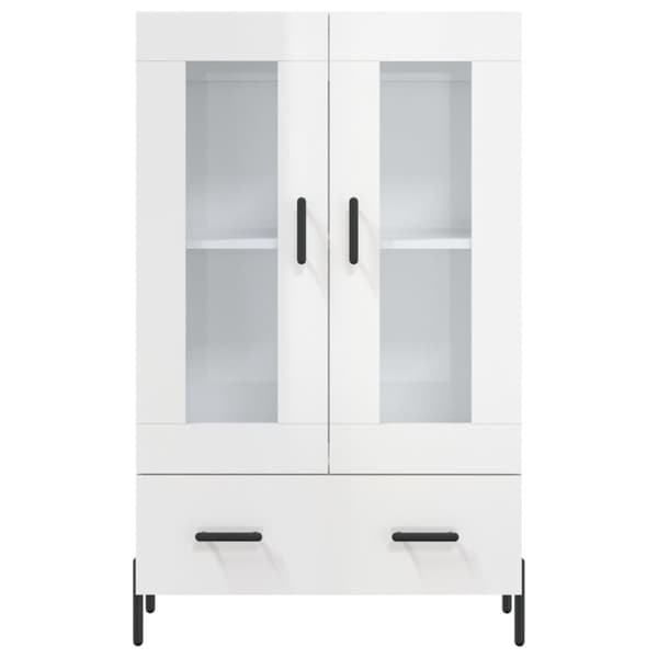 vidaXL skab 69,5x31x115 cm konstrueret træ hvid højglans