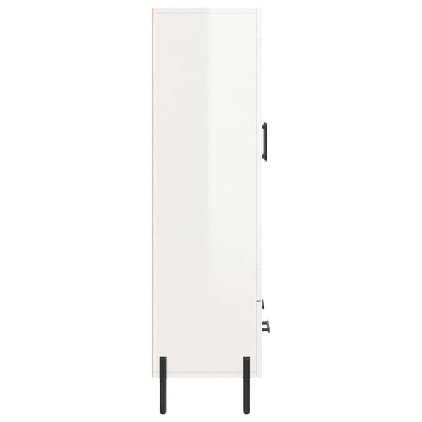 vidaXL skab 69,5x31x115 cm konstrueret træ hvid højglans
