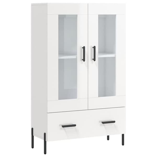 vidaXL skab 69,5x31x115 cm konstrueret træ hvid højglans