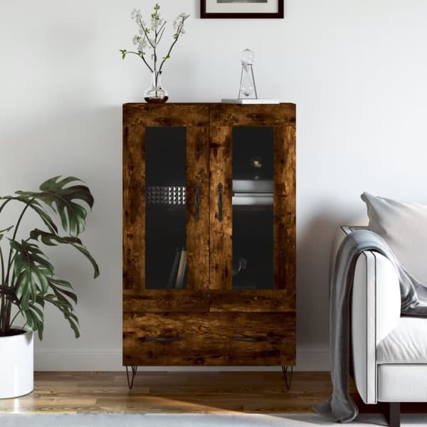 vidaXL skab 69,5x31x115 cm konstrueret træ røget sonoma-eg