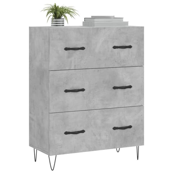 vidaXL Skjenk betonggrå 69,5x34x90 cm konstruert tre