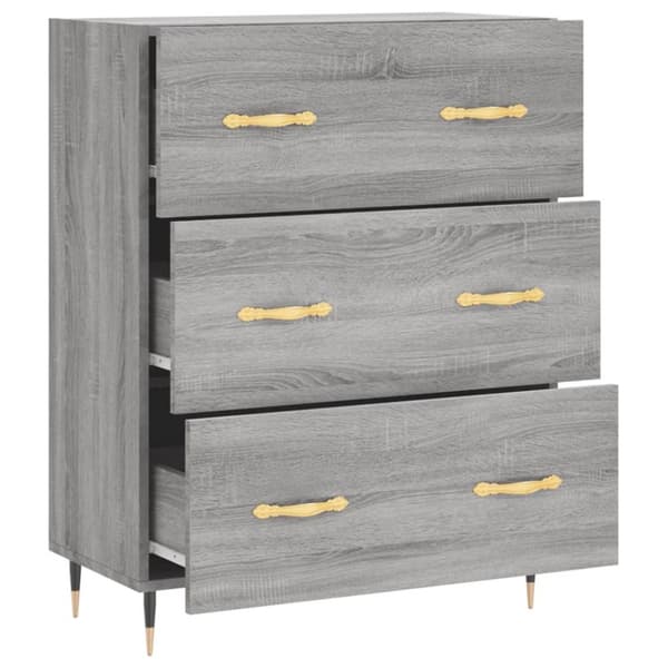 vidaXL Skjenk grå sonoma 69,5x34x90 cm konstruert tre
