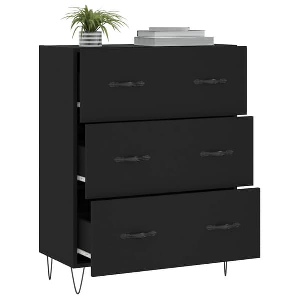 vidaXL skænk 69,5x34x90 cm konstrueret træ sort