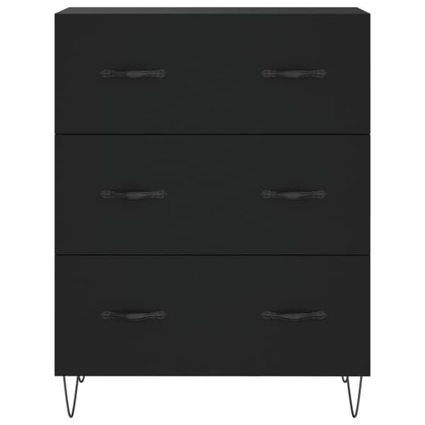 vidaXL skænk 69,5x34x90 cm konstrueret træ sort