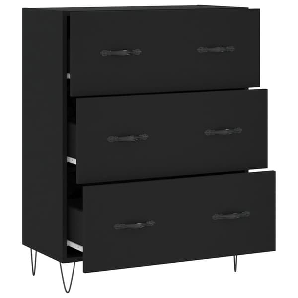 vidaXL skænk 69,5x34x90 cm konstrueret træ sort