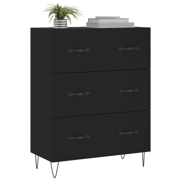 vidaXL skænk 69,5x34x90 cm konstrueret træ sort