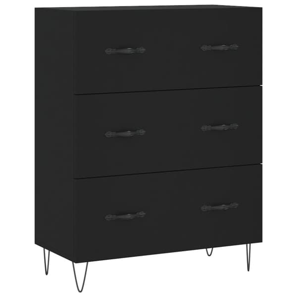 vidaXL skænk 69,5x34x90 cm konstrueret træ sort