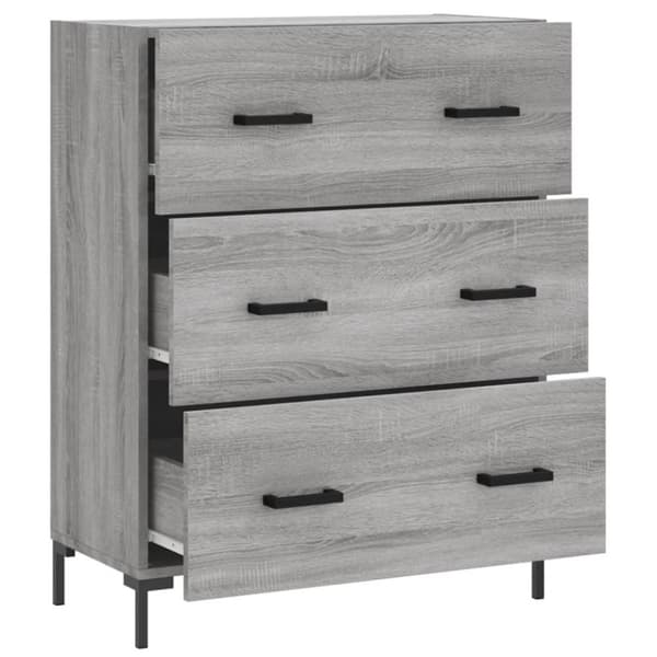 vidaXL skænk 69,5x34x90 cm konstrueret træ grå sonoma-eg