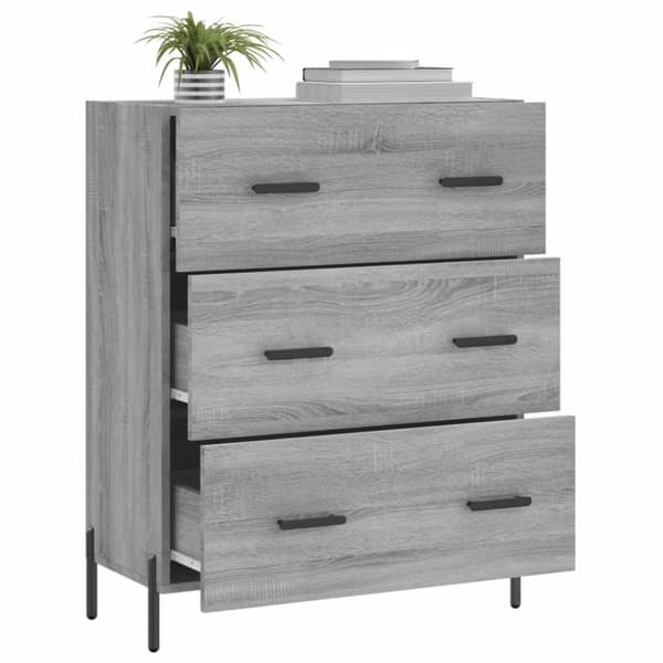 vidaXL Skjenk grå sonoma 69,5x34x90 cm konstruert tre