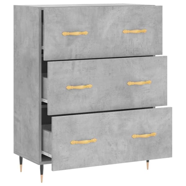 vidaXL Skjenk betonggrå 69,5x34x90 cm konstruert tre