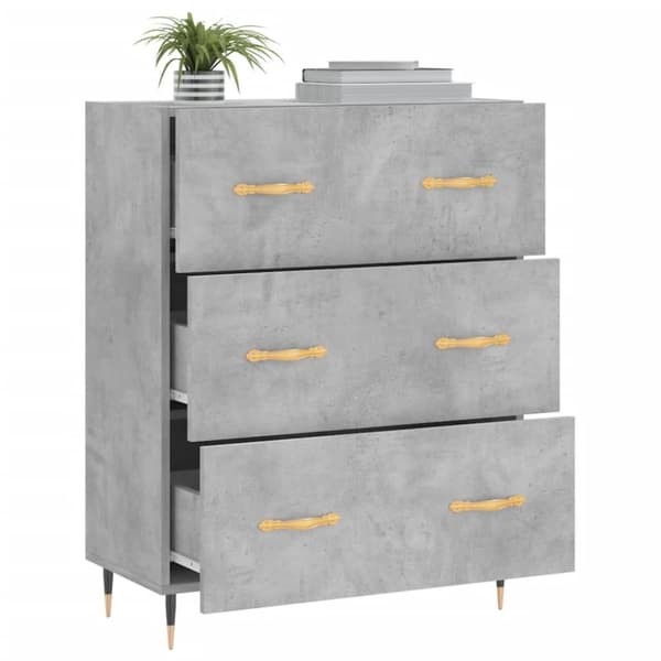 vidaXL Senkki betoninharmaa 69,5x34x90 cm tekninen puu
