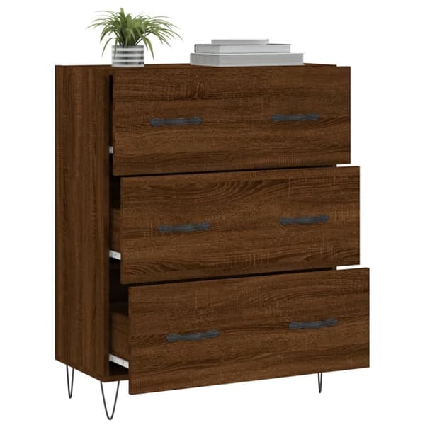 vidaXL Skjenk brun eik 69,5x34x90 cm konstruert tre