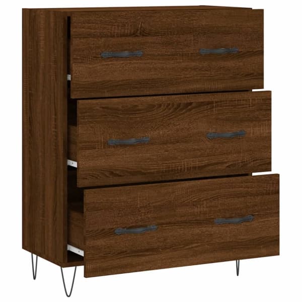 vidaXL Skjenk brun eik 69,5x34x90 cm konstruert tre
