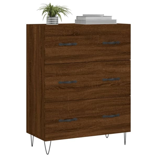 vidaXL Skjenk brun eik 69,5x34x90 cm konstruert tre