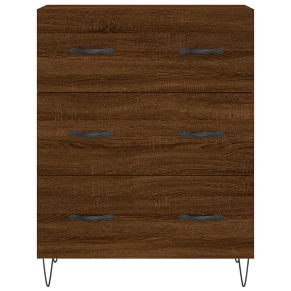 vidaXL skænk 69,5x34x90 cm konstrueret træ brun egetræsfarve