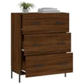 Miniatyrbilde 3 av 11: vidaXL Skjenk brun eik 69,5x34x90 cm konstruert tre