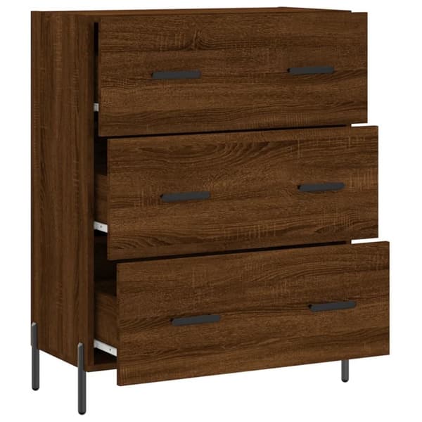 vidaXL Skjenk brun eik 69,5x34x90 cm konstruert tre
