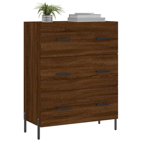 vidaXL Skjenk brun eik 69,5x34x90 cm konstruert tre