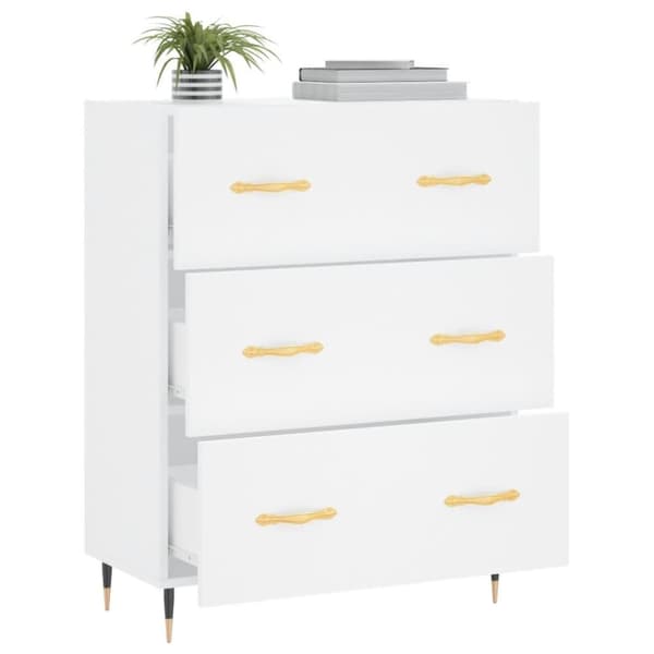 vidaXL skænk 69,5x34x90 cm konstrueret træ hvid